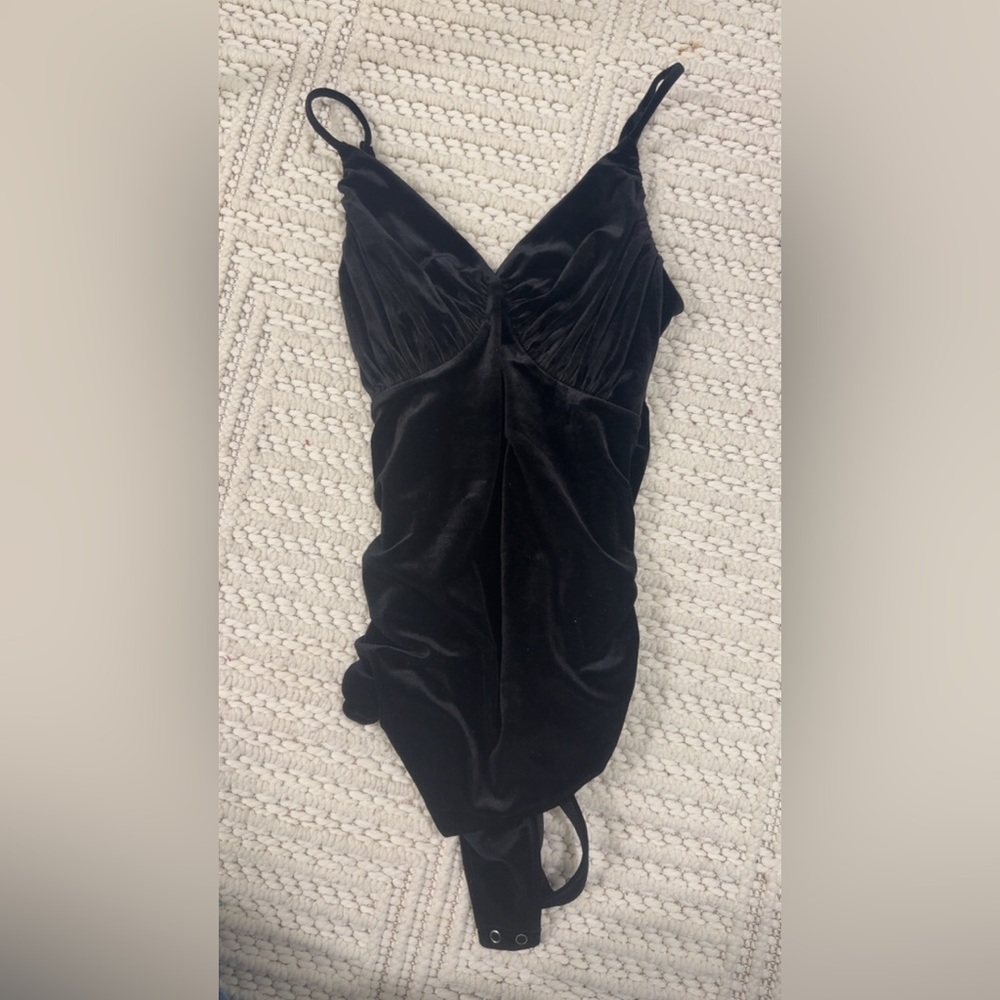 Express Black Velvet Bodysuit (Never Worn Before)